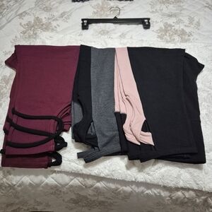 NWT FLIRTITUDE...Set of Leggings in Burgundy, Gray, Pink, and Black..SIZE:XL